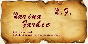 Marina Farkić vizit kartica